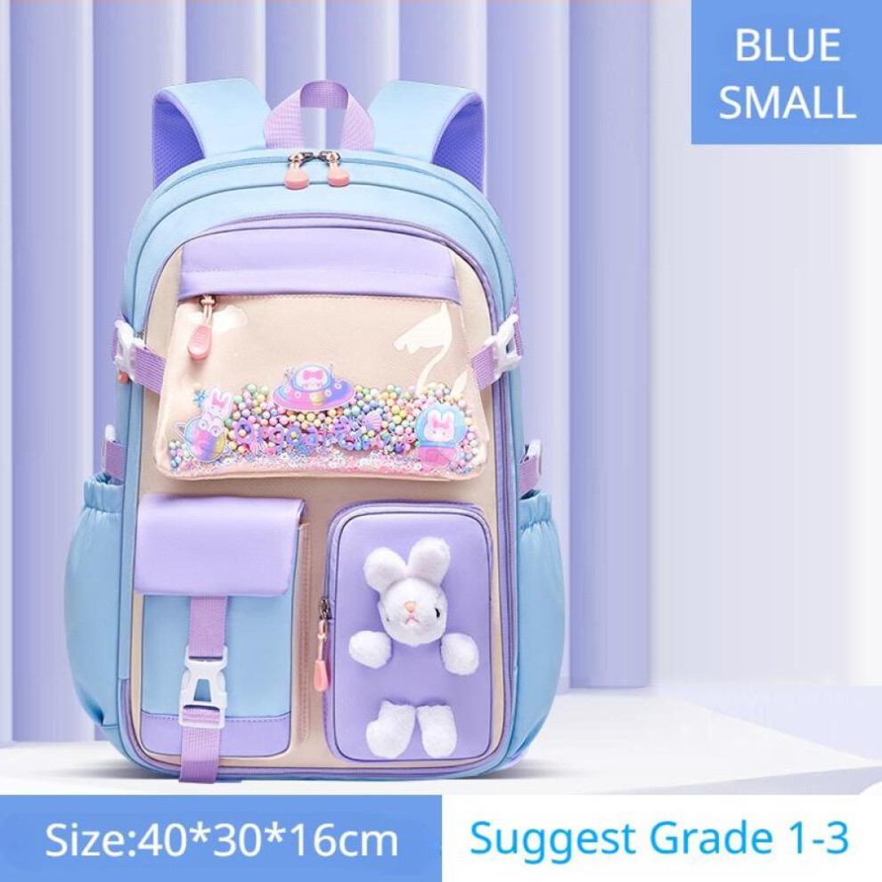 (blue, Small size) 2023 New Primary School Girl Schoolbag Spine Protect Lightweight Children Backpack Refrigerator Open Large Capacity Book Bag