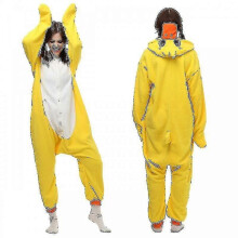 (125) Yellow Duck Costume Pajama Onesie Kigurumi Jumpsuit Animal Hoodie