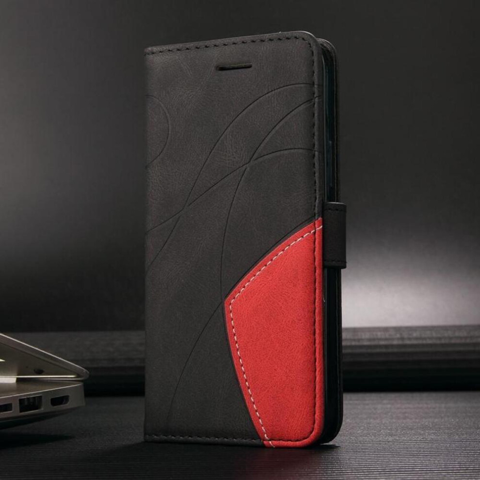 (black, Google Pixel 6) Skin Feel Pu Leather Wallet Phone Case With 3 Card Slots Photo Frame For Iphone Samsung Xiaomi Oppo Line Art Design Full-body Cover