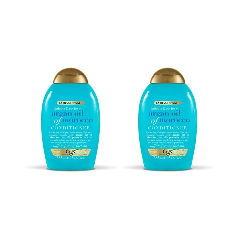 (OGX Argan Oil of Morocco Conditioner for Dry Damaged Hair, Extra Strength, 385 ml (Pack of 2)) OGX Argan Oil of Morocco Conditioner for Dry Damaged H