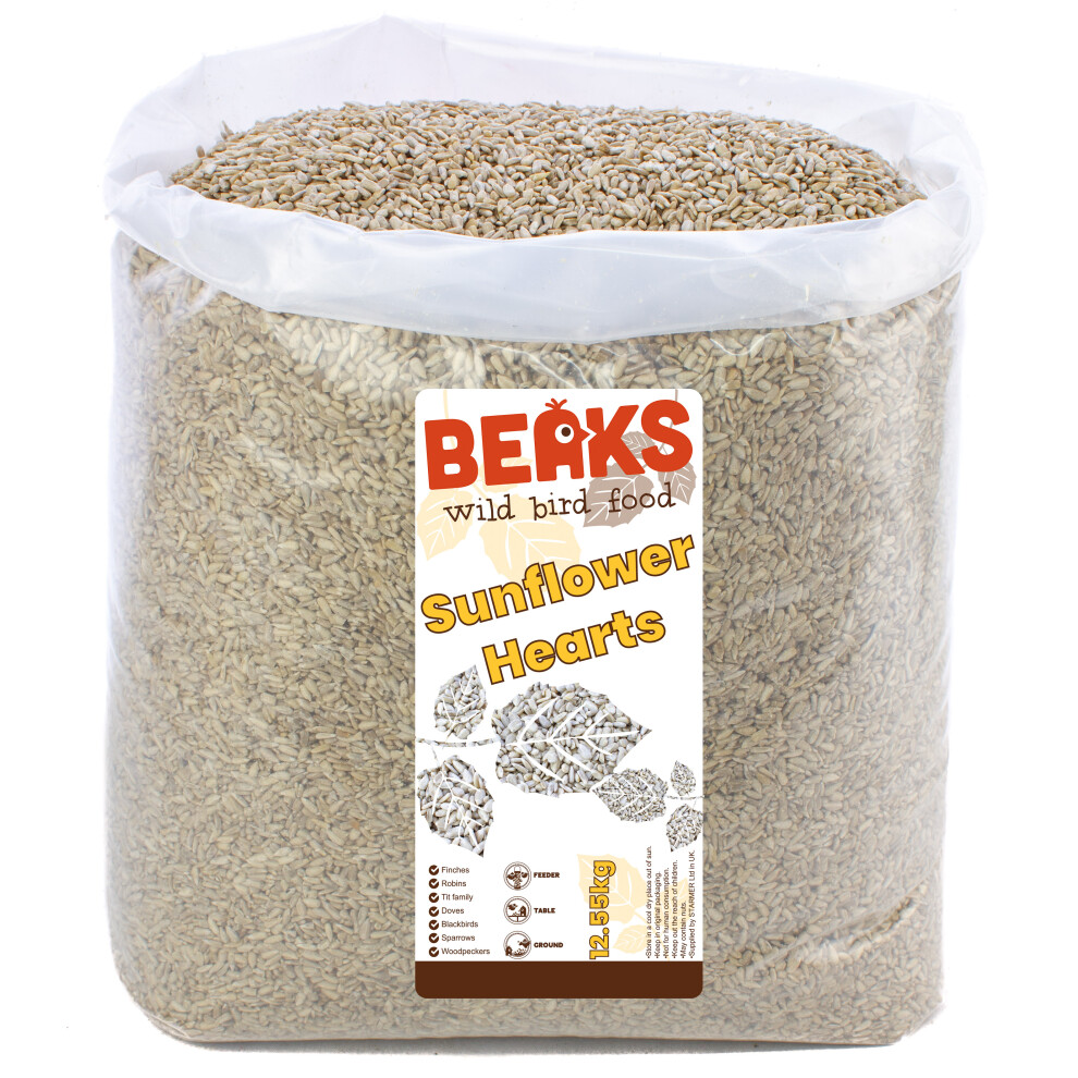 Beaks Wild Bird Food (12.55Kg) Sunflower Hearts For All Year Feeding Of All Wild Garden Birds
