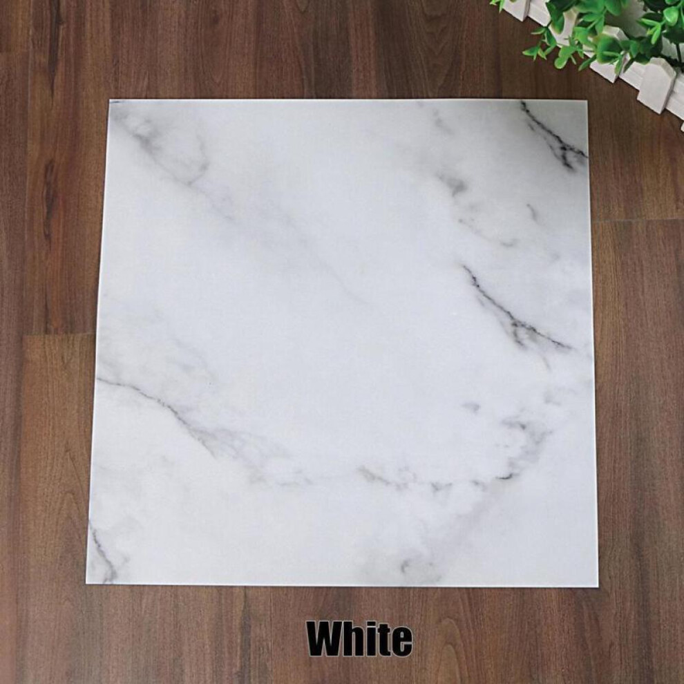 (white, 20pcs) New 30cmx30cm Self Adhesive Durable Waterproof Marble Floor Sticker Stone Effect Floor Wall Stickers Dining Room Bathroom Diy Kitchen Decor