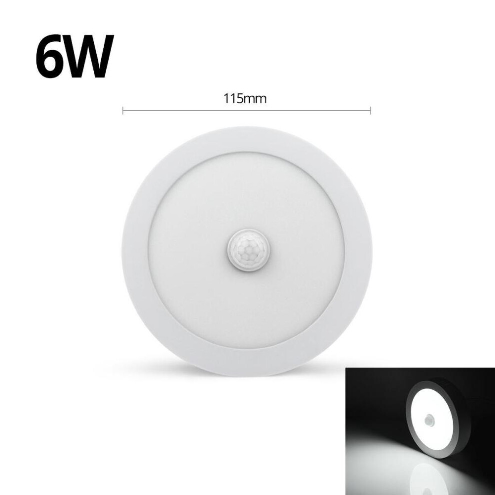 (white, 6W) Led Motion Sensor Celling Light Human Body Induction Light Energy Saving Night Light Bedroom Kitchen Bathroom Corridor Night Lamp