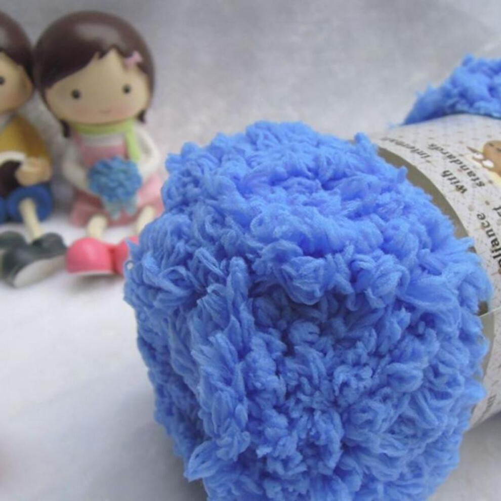 (blue) Top Quality 50g Knitting Soft Smooth Yarn Yarn Baby Wool Yarn Thick Fiber Velvet Hand Knitting Wool Crochet Yarn For Diy Sweater 50g