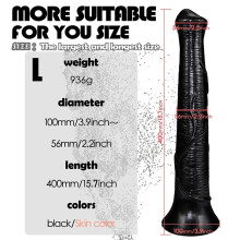 (black, L) Horse Dildo Anal Plug Soft Penis Anal Dilator with Suction Cup Phallus Butt Plug Stimulate Vagina Anus Dick Sex Toys