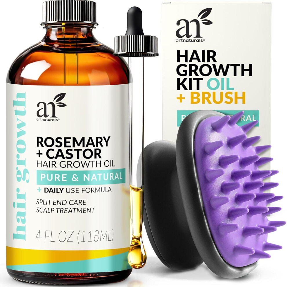 Artnaturals Organic Rosemary Castor Hair Oil + Scalp Massager