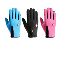 (Black, S) Winter Thermal Gloves Touch Screen Waterproof Non-slip Cycling Wind Proof Unisex