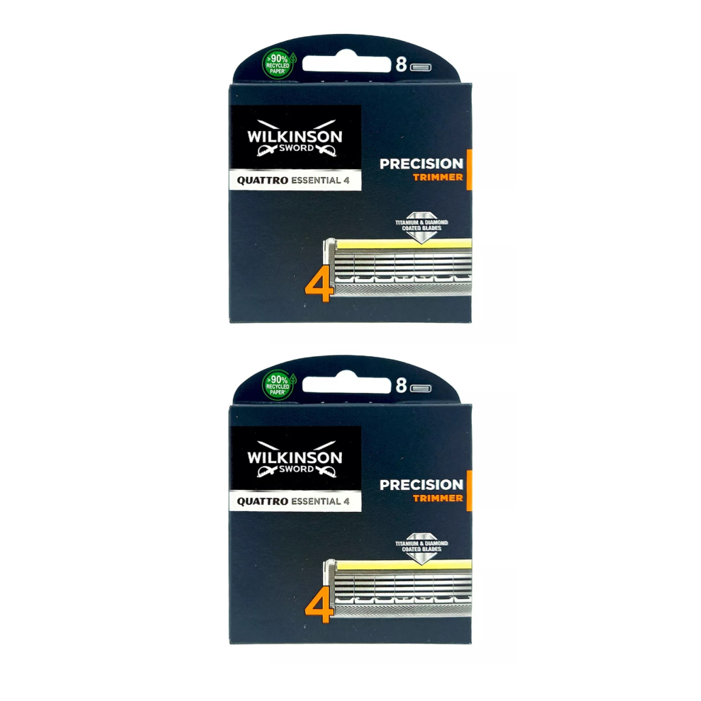 2 Packs x 8 Wilkinson Sword Quattro Titanium Precision Trimmer Blades