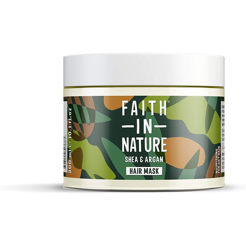 (Faith In Nature Organic Shea & Argan Hair Mask, Moisturising for Curly Hair & Dry Scalp, Vegan & Cruelty Free, No SLS, S) Faith In Nature Natural Dra