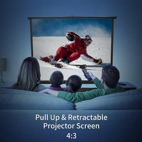 40 Inch Portable Projector Screen Tabletop D Screen Suit For 4:3 Project Pull Up Retractable For Tel 1