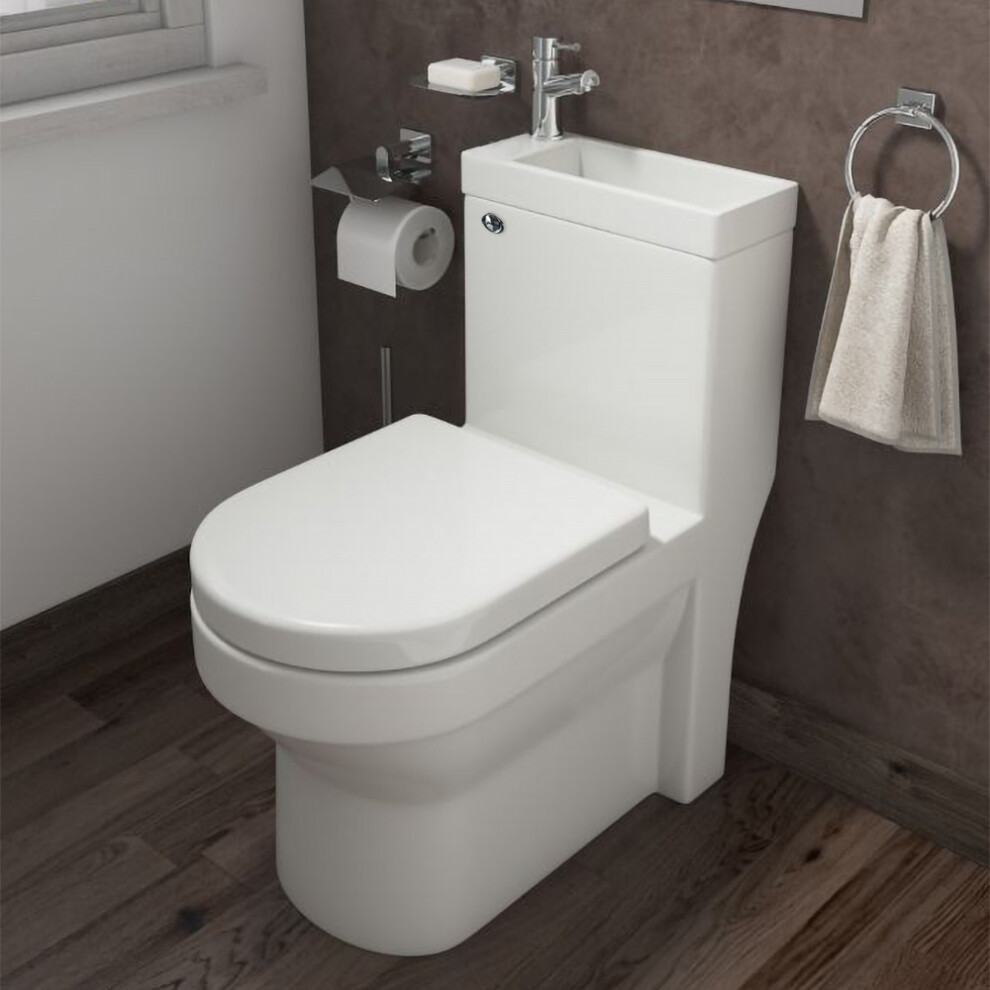 Nes Home 2in1 Basin & Close Coupled Toilet Combo Space Saver