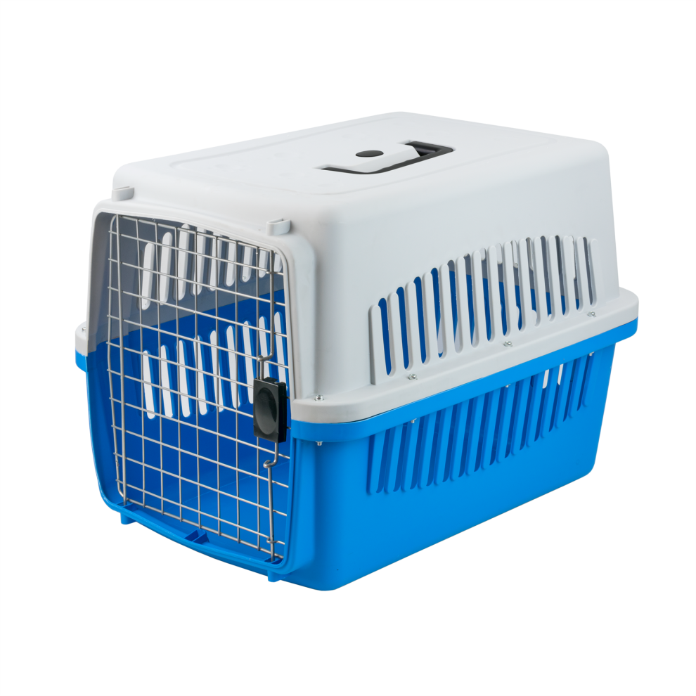 (Large Blue) KCT Portable Plastic Pet Carrier Cat Dog Puppy Cages Crates Transport Box