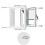 (White, M) Cat Door Small Pet Entry And Exit Security Gate On Doors And Windows 2