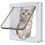 (White, M) Cat Door Small Pet Entry And Exit Security Gate On Doors And Windows 1