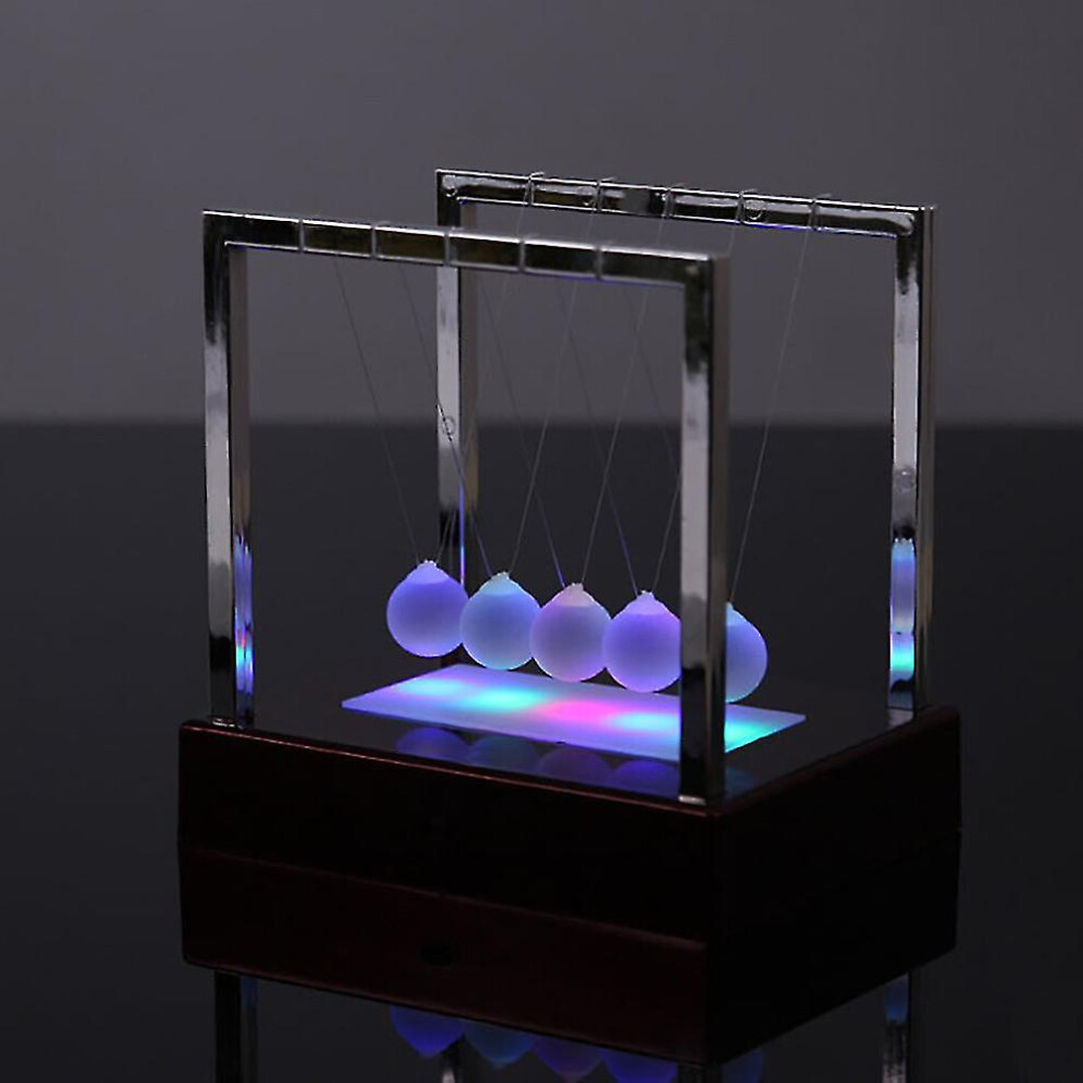 Newtons Cradle Led Up Kinetic Energy Home Office Science Toys Home Decor Light/Red