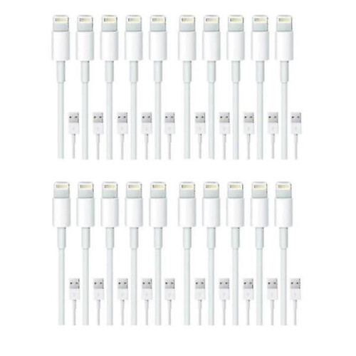 20-pack Lightning Laddare Iphone 12/11/max/xs/x/8/7/6/se White