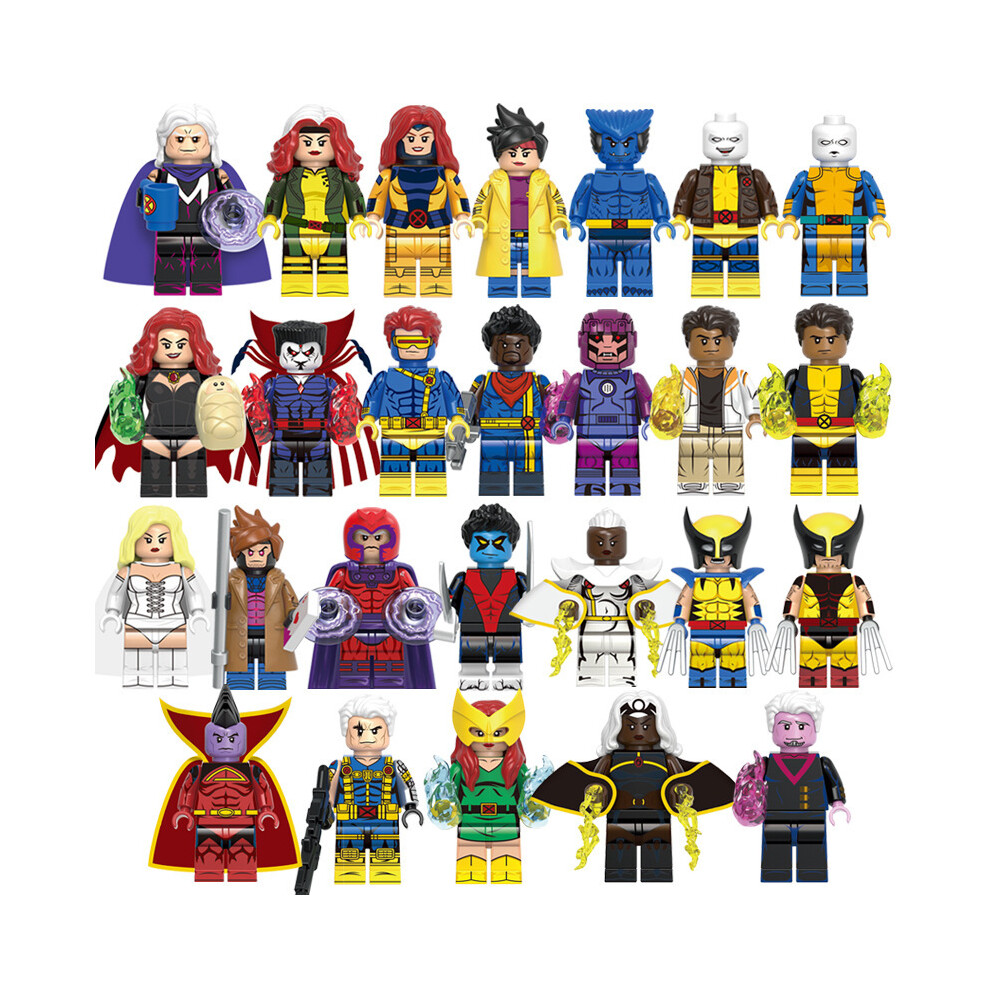 (26pcs) 26pcs Super British X-Men Sunspot Magneto Variant Nightcrawler Assembled Building Blocks Toy