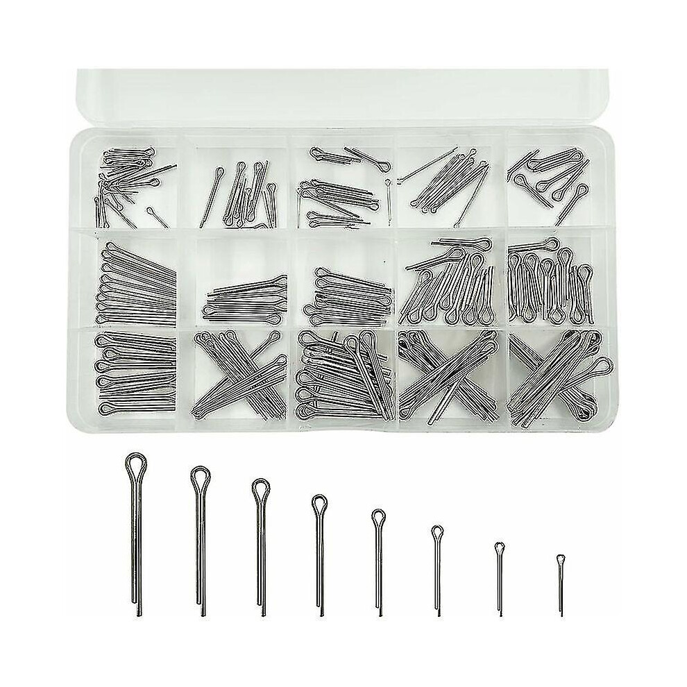 150 Pieces Stainless Steel Cotter Pins Safety Cotter Pins Mechanical Fasteners 15 Different Size Metal Cotter Pins With Assortment Box, 7364071081799