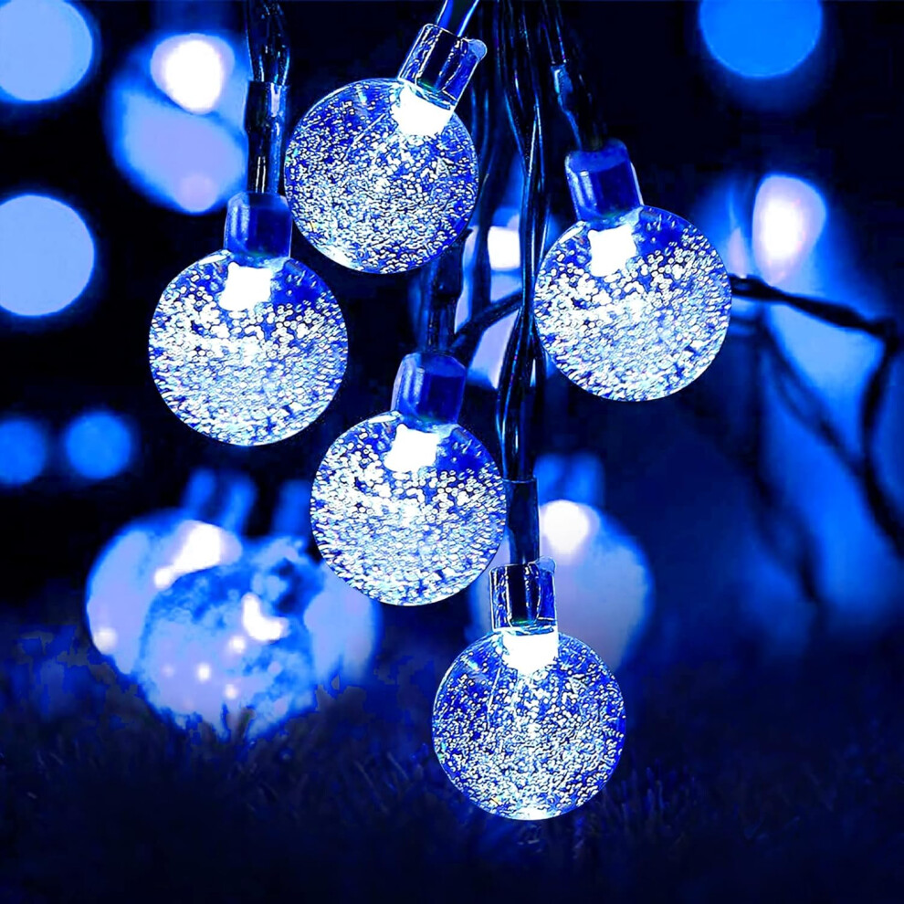((Blue)) Solar Led Light Strips Indoor/Outdoor 8 Modes 50*Led,7M Waterproof Led String Lights For Garden, Patio, Yard, Party, Wedding