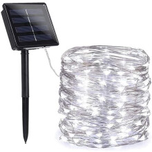 (Cool White, 1PCS) Solar String Lights 10M 100*Led Outdoor String Lights Waterproof Light Strips 2 Modes For Garden Balcony Party Wedding