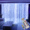 (Cold White, 3M*2M) Usb Curtain String Lights 8 Lighting Modes, With Hooks ,Remote Control Waterproof For Window, Christmas, Wedding, Birthday, 1