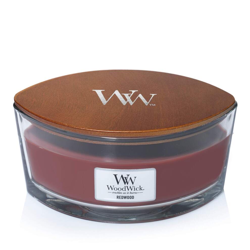 WoodWick Ellipse Scented Candle  Redwood  16oz | Up to 50 Hours Burn Time