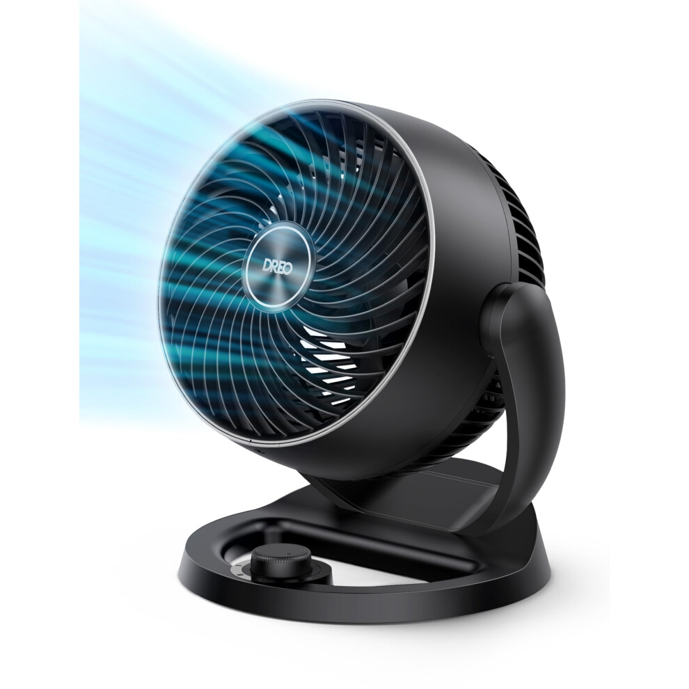 Dreo Fan for Bedroom  12 Inches  70ft Powerful Airflow  28db Quiet Table Air Circulator Fans for Whole Room  120 Adjustable Tilt  3 Speeds  Desktop Fa
