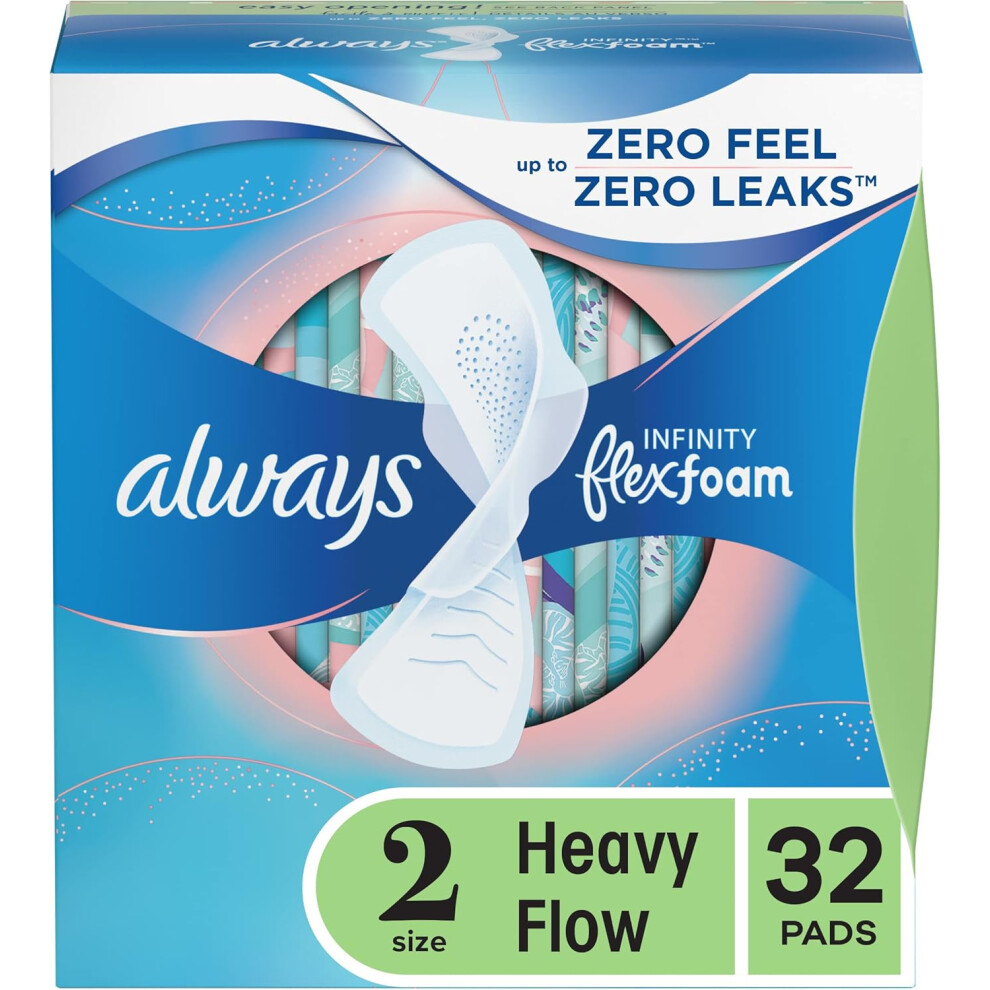 Always Infinity Flexfoam Heavy Fow Pads for Women - 32 Pads