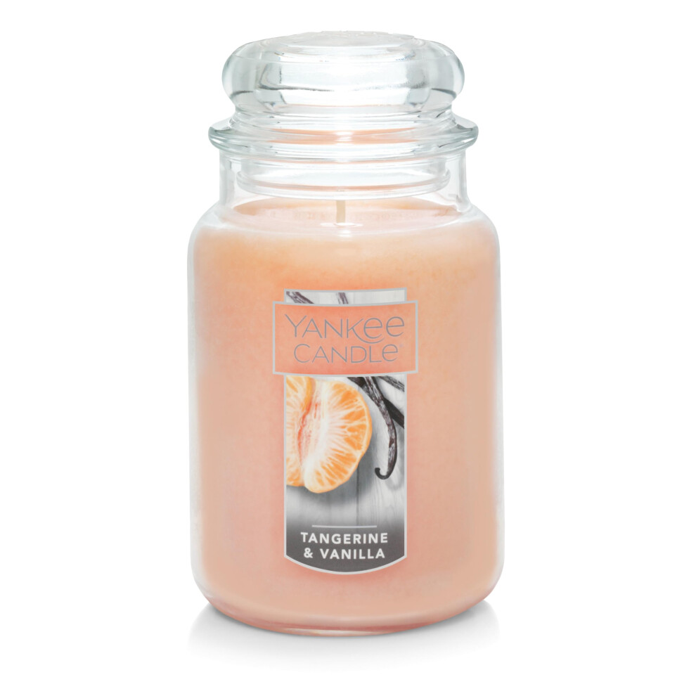 Yankee Candle Tangerine & Vanilla Scented  Classic 22oz Large Jar Single Wick Candle  Over 110 Hours of Burn Time