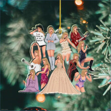 (D) Taylor Swift The Eras Tour Pendant Christmas Hanging Ornaments Decoration For Xmas Tree New Year Gift For Women Friends