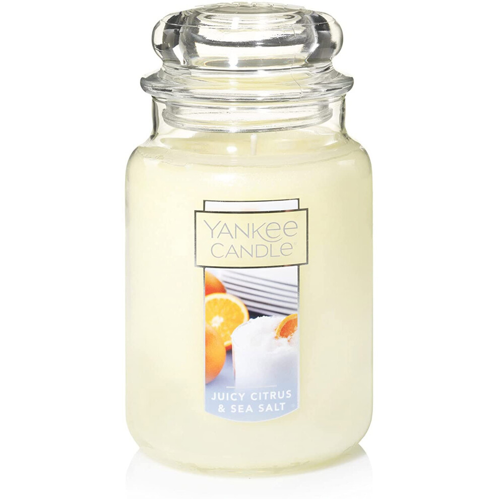 Yankee Candle Juicy Citrus & Sea Salt Scented  Classic 22oz Large Jar Single Wick Candle  Over 110 Hours of Burn Time