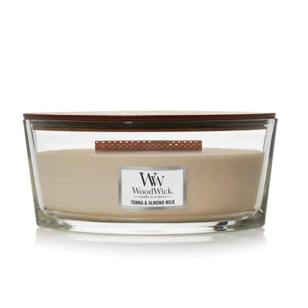 WoodWick Ellipse Candle  Tonka & Almond Milk  16 oz.