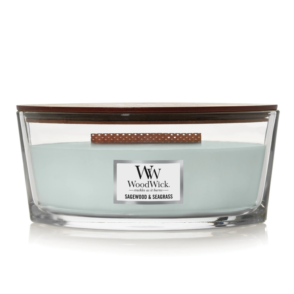 WoodWick Ellipse Candle  Sagewood & Seagrass  16 oz.