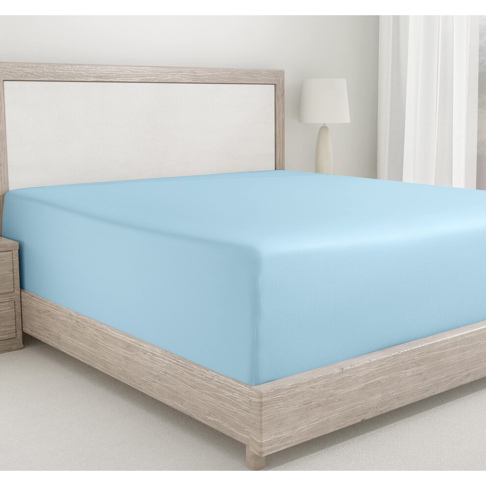 California Design Den Drap-housse pour lit double uniquement, poche profonde, doux, 400 fils au pouce carr   , 100 % satin de coton,    lastique non