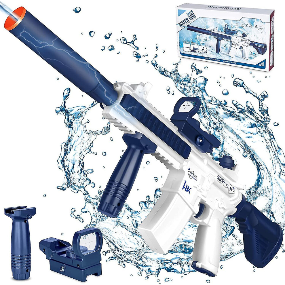 (Blue) Electric Water Guns M4, Automatic Squirt Guns Powerful Water Gun Up To 32Ft,100% New Blue