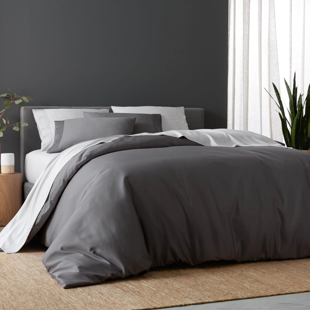 Parure de lit DOZ 100 % viscose issue de bambou biologique, douce et rafra   chissante, 1 housse de couette et 2 taies d'oreiller 228 x 228 cm (Sto
