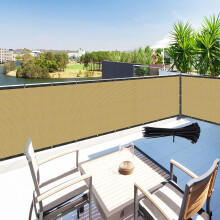 Houssity Kabelbinder und beige 3' x 10' Balkon-Terrassenzaun Sichtschutz-Abdeckung Panel Schattentuch Stoff f?r Maschendrahtzaun Terrasse Pool Gel?nde