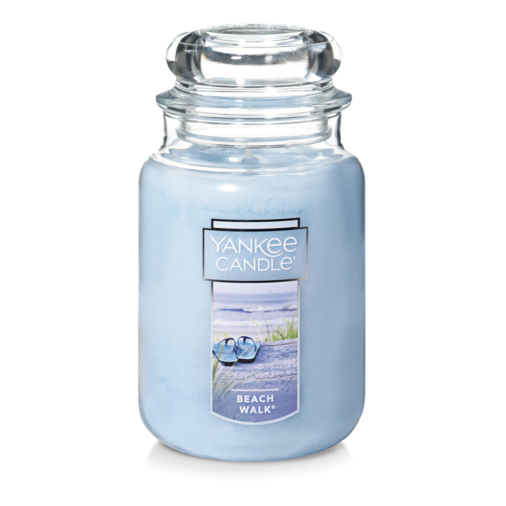 Yankee Candle Beach Walk Scented  Classic 22oz Large Jar Single Wick Candle  Over 110 Hours of Burn Time  Multicolored