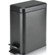 Homie Soft Close  Slim Trash Can 1.6 Gallon with Anti - Bag Slip Liner and Lid  Use as Mini Garbage Basket  Slim Dust Bin  or Decor in Bathroom  Restr