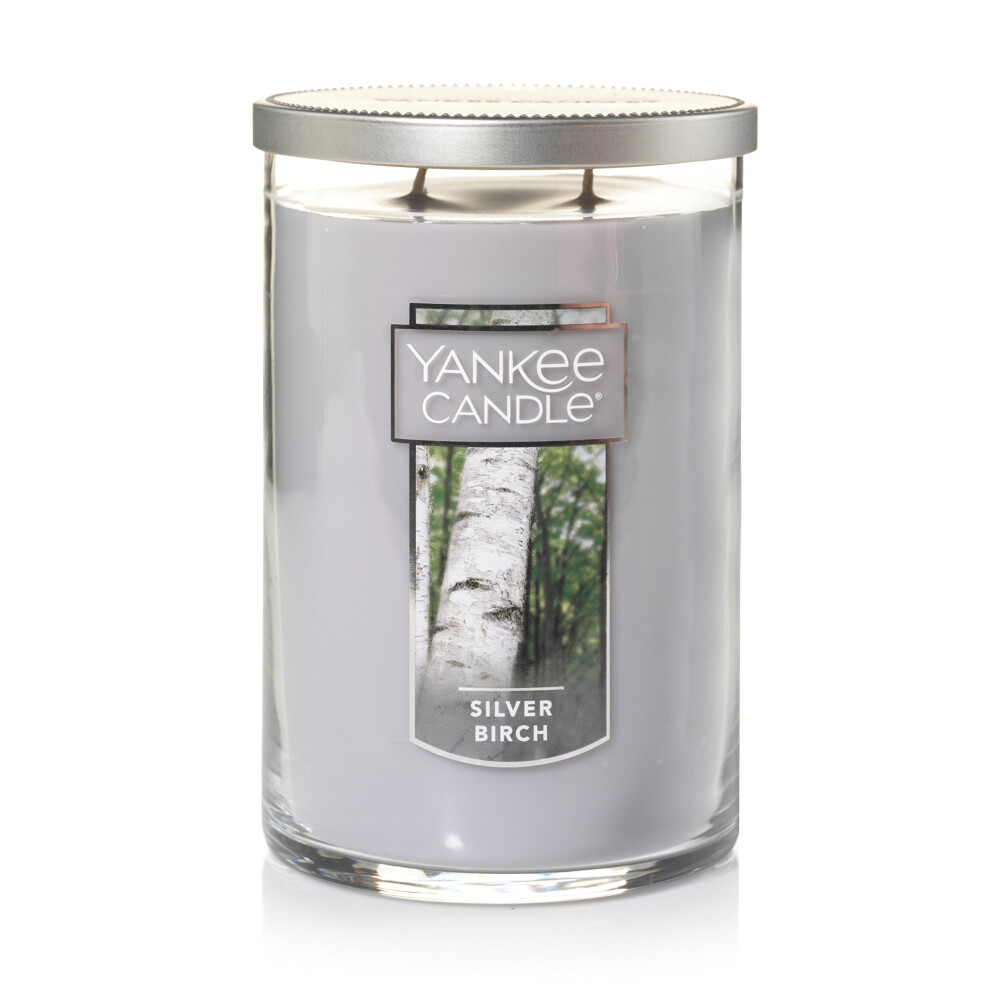 Yankee Candle Silver Birch Scented  Classic 22oz Large Tumbler 2-Wick Candle  Over 75 Hours of Burn Time