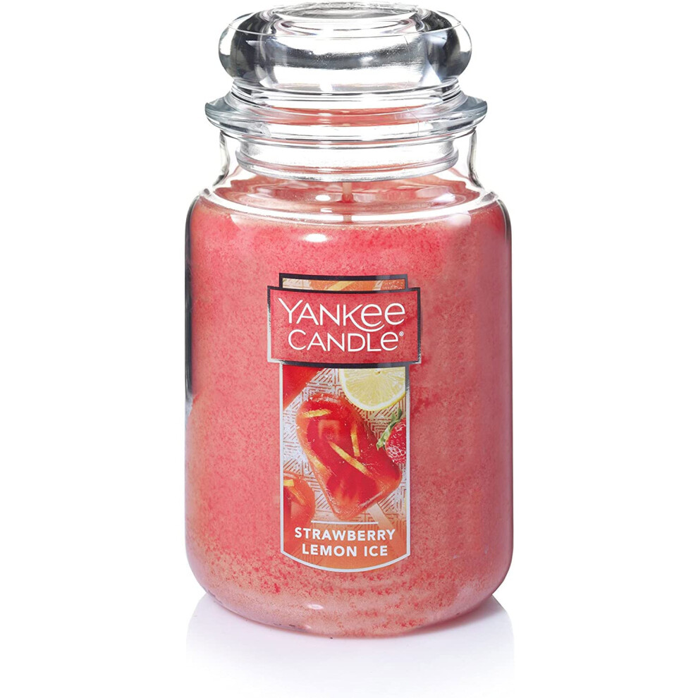 Yankee Candle Strawberry Lemon Ice Scented  Classic 22oz Large Jar Single Wick Candle  Over 110 Hours of Burn Time