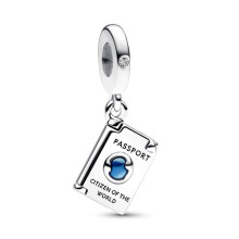 S925 Sterling Silver Passport travel Dangle charm for women bracelet