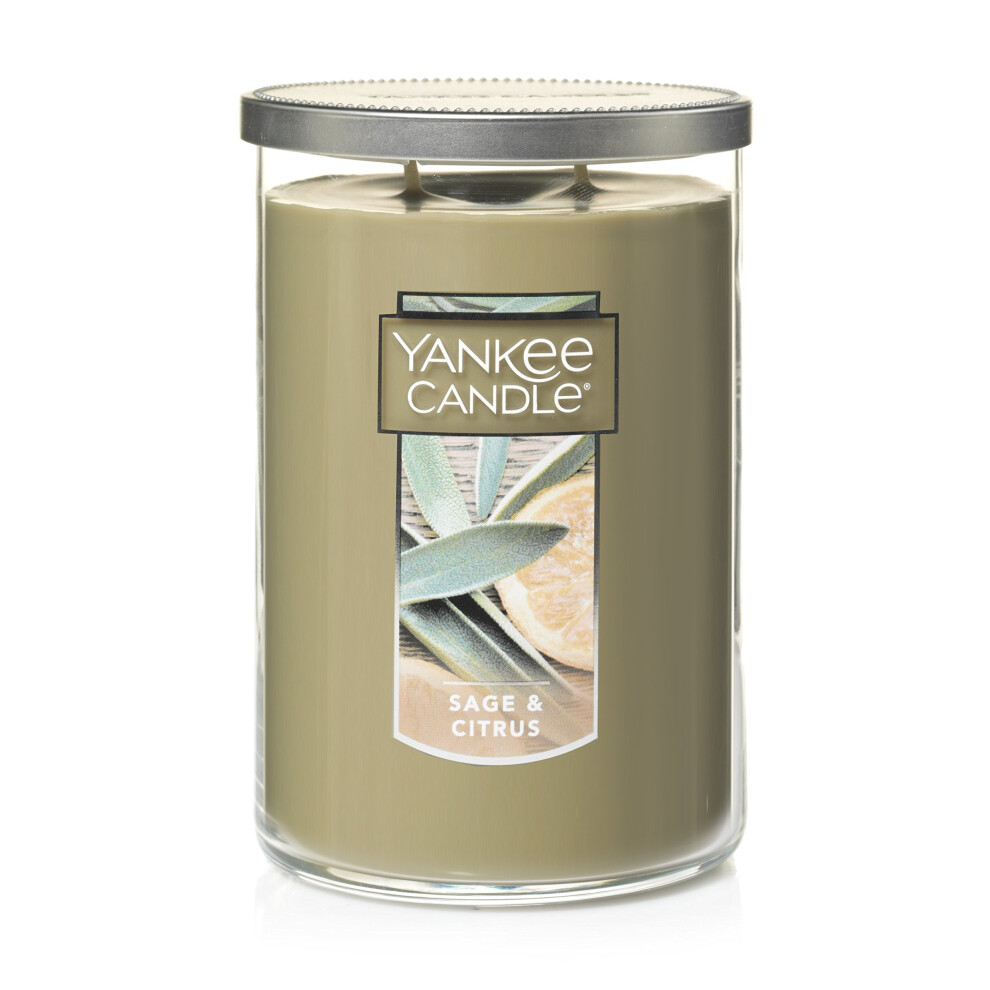 Yankee Candle Sage & Citrus Scented  Classic 22oz Large Tumbler 2-Wick Candle  Over 75 Hours of Burn Time