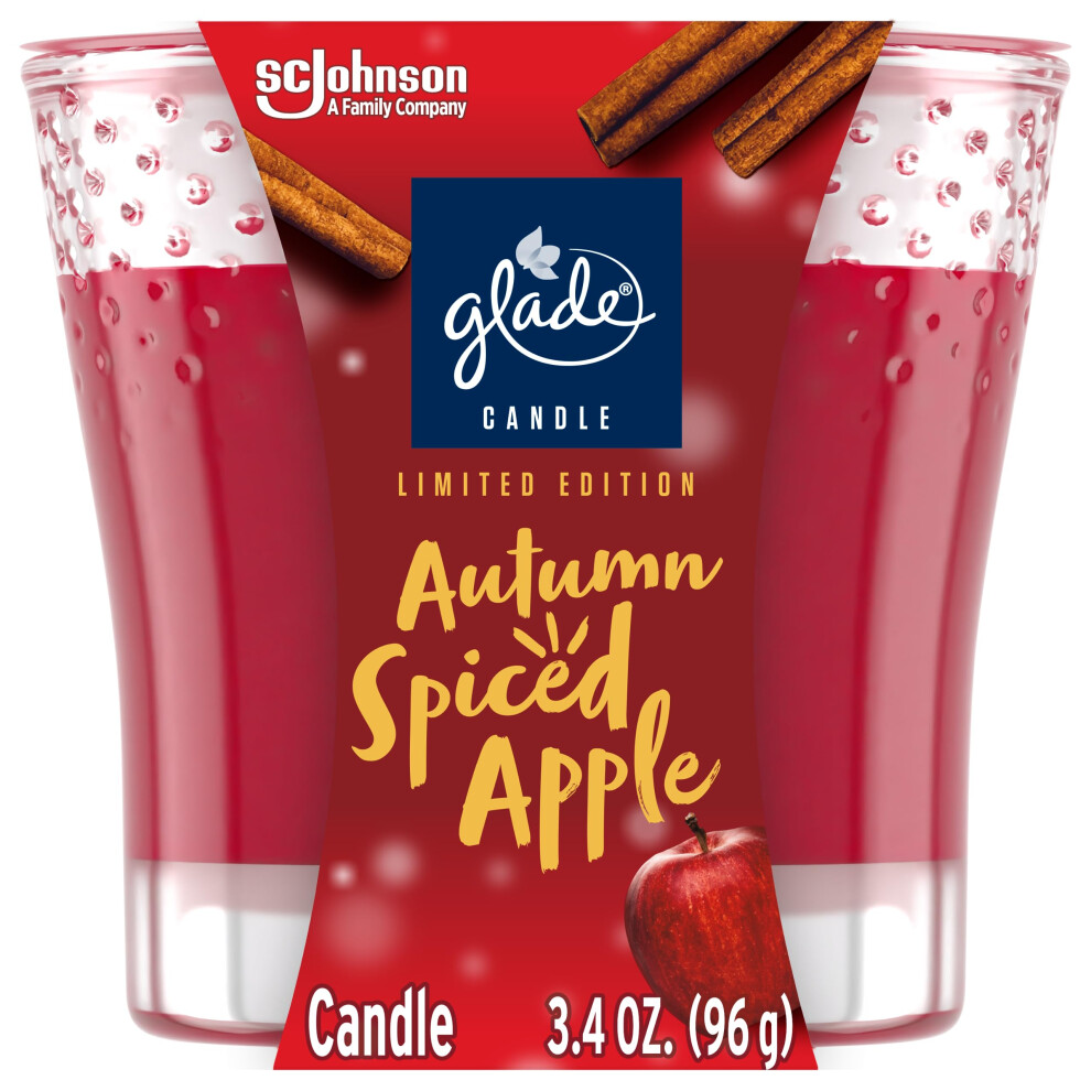 Glade Candle Jar  Air Freshener  Autumn Spiced Apple  Limited Edition Scent  3.4 Oz