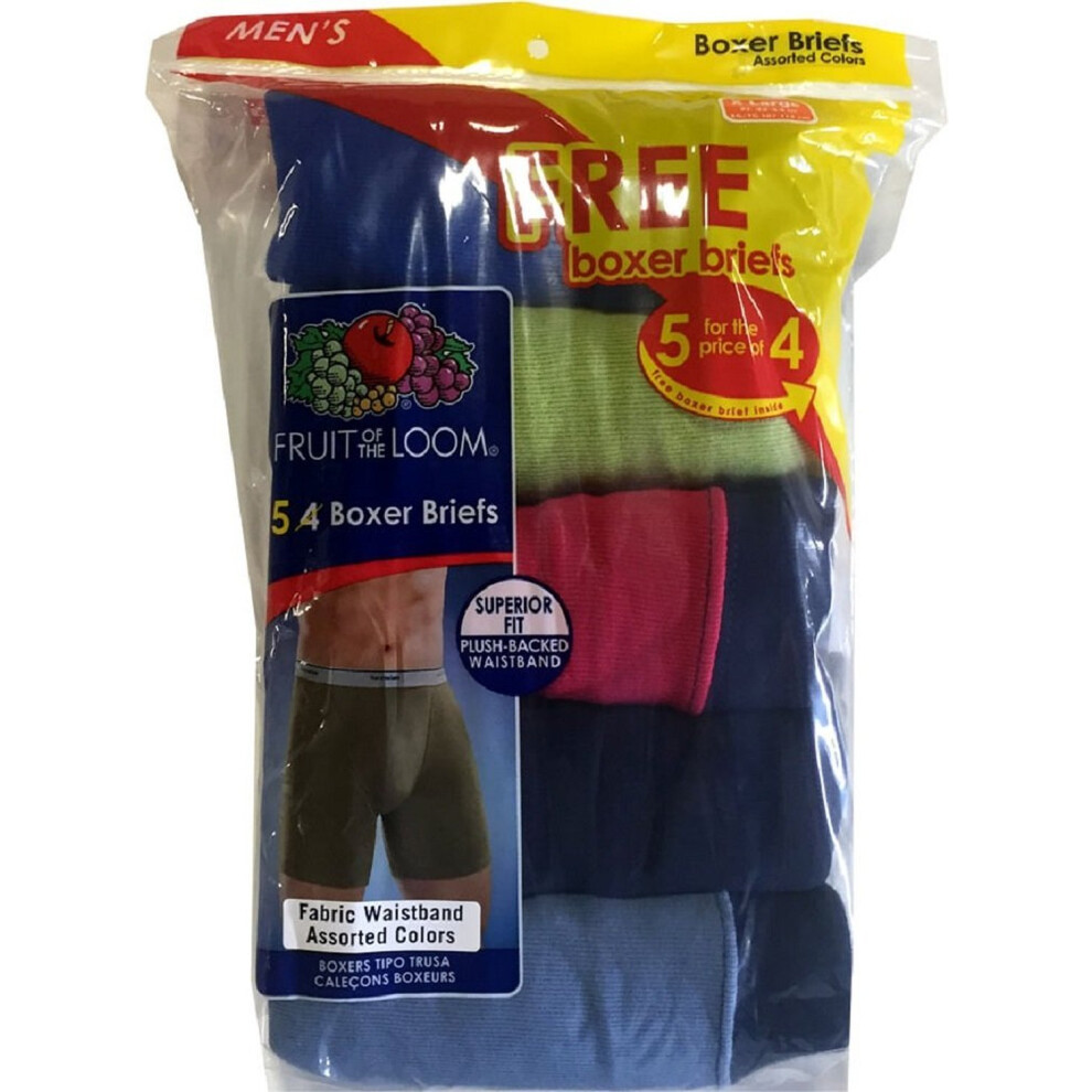 Fruit of the Loom Men's 5 (4 +1 Free) Pack Classics Boxer Brief (Medium)