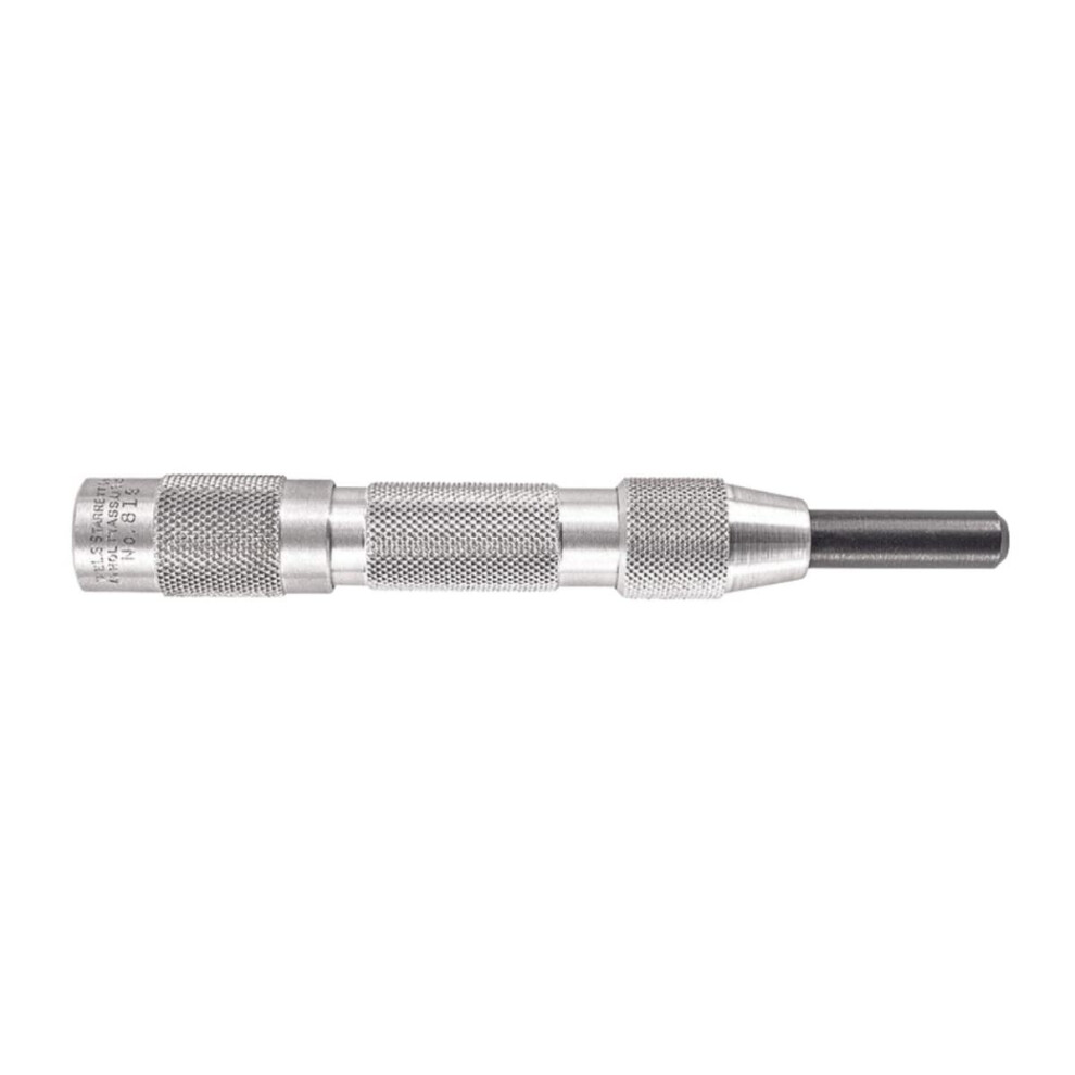 Starrett Hinge Locating Automatic Center Punch with Adjustable Stroke - 125mm Length  16mm Diameter Tapered Point - 819