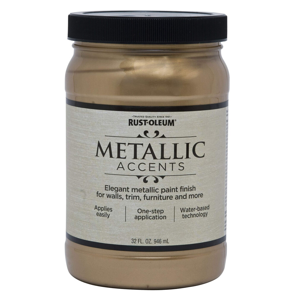 Rust-Oleum 253537 Metallic Accents Paint  Quart  Soft Gold