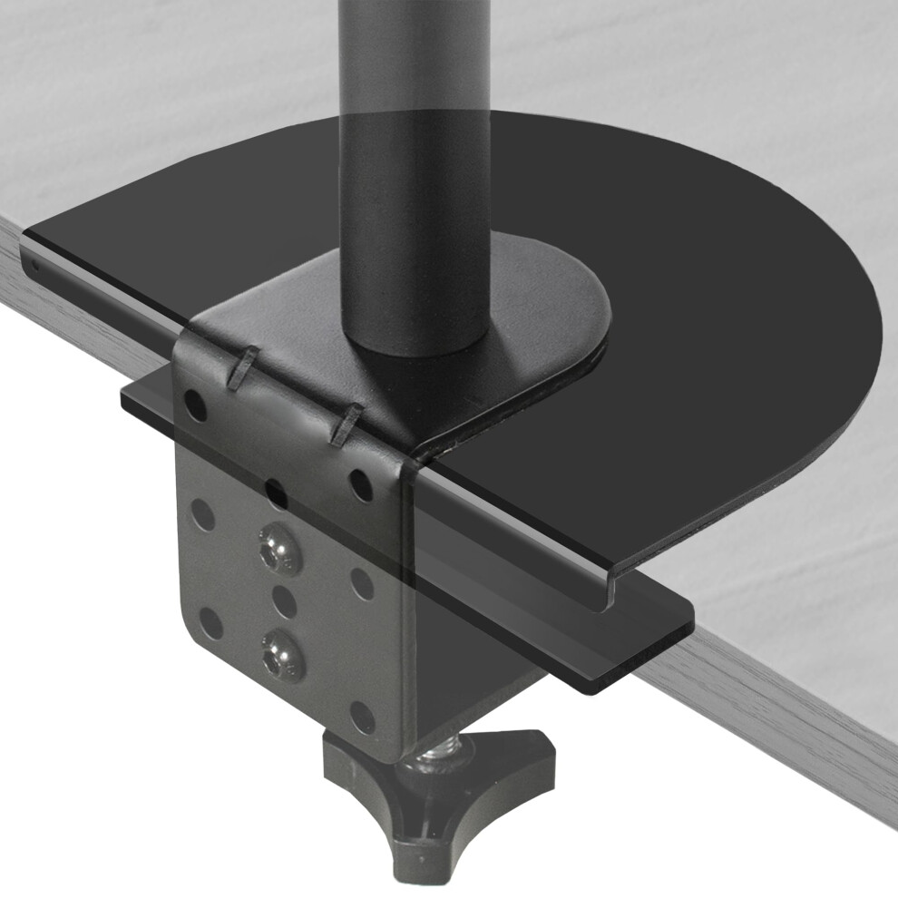 VIVO Steel Reinforcement Bracket Mount Plate for Thin  Glass  and Other Fragile Table Tops  Clamp Compatible with Most Monitor Stand C-Clamp Installat