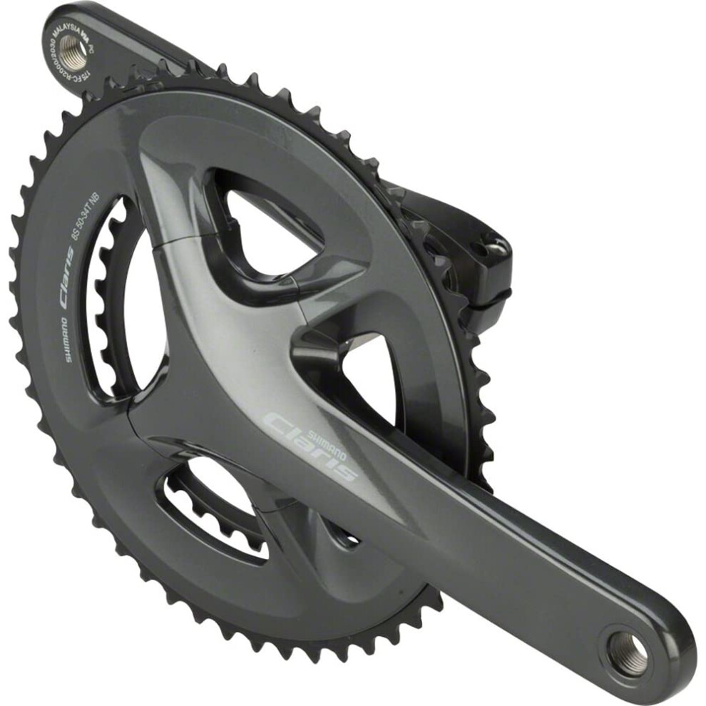 Shimano Claris FC-R2000 Crankset - 175mm  8-Speed  50/34t  110 BCD  Hollowtech II Spindle Interface  Black