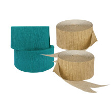 Teal en donker metallic goud cr?epapier streamers (2 rollen per kleur) gemaakt in de VS